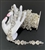 CHN-RHS-070-SILVER. CRYSTAL RHINESTONE ON SILVER METAL CHAIN -1 INCH WIDE