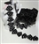 CHN-RHS-072-BLACK.  BLACK CRYSTAL RHINESTONE ON SILVER METAL CHAIN - 1 INCH WIDE