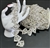 CHN-RHS-072-SILVER.  SILVER CRYSTAL RHINESTONE ON SILVER METAL CHAIN - 1 3/8 INCH WIDE