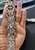 CHN-RHS-078-SILVER.   SILVER CRYSTAL RHINESTONE ON SILVER METAL CHAIN - 1 INCH WIDE