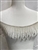 CHN-RHS-084-SILVER. CLEAR CRYSTAL RHINESTONE CHAIN FRINGE WITH ENDING TEAR-DROP CRYSTAL - ON SILVER METAL - 4 INCH LONG