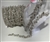 CHN-RHS-087-CLEAR.  CLEAR CRYSTAL RHINESTONE ON SILVER METAL CHAIN - 1/2 INCH WIDE