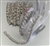 CHN-RHS-089-SILVERPEARL. Clear Crystal Rhinestones With White Pearls on Silver Metal Chain - 3/4 Inch Wide
