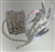CHN-RHS-091-SILVERPEARL. Clear Crystal Rhinestones With White Pearls on Silver Metal Chain - 5/8 Inch Wide