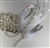 CHN-RHS-092-SILVERPEARL. Clear Crystal Rhinestones With White Pearls on Silver Metal Chain - 5/8 Inch Wide