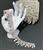 CHN-RHS-096-SILVERFRINGE. Clear Crystal Rhinestones on Silver Metal Chain As Fringe - 1 Inch Wide