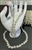 CHN-RHS-106-CLEARSILVER. Clear Crystal Rhinestones on Silver Metal Chain - 3/8 Inch Wide