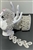 CHN-RHS-107-CLEARSILVER. Clear Crystal Rhinestones on Silver Metal Chain - 1.5 Inch Wide