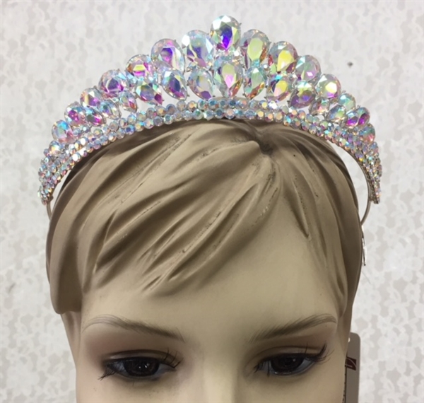CWN-101-AB.    WHOLESALE CROWN, AB CRYSTALS ON SILVER METAL