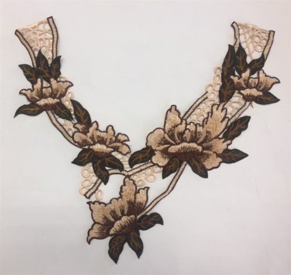 FLR-APL-013. Sew-On Floral Embroidery Applique Patch