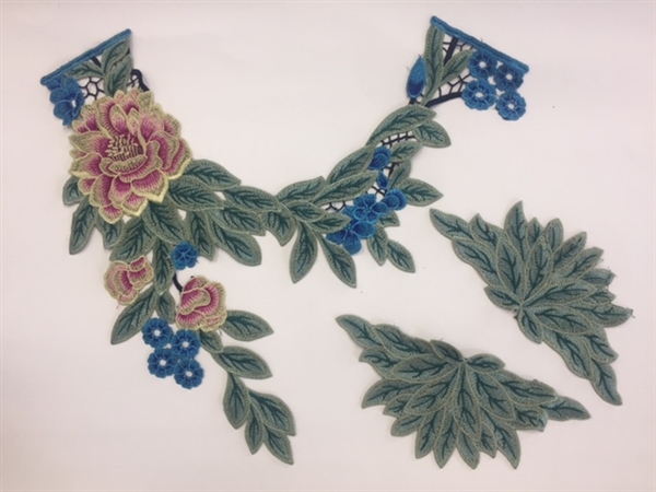 FLR-APL--025. Floral Embroidery Patch. 3-PC Set.