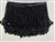 FRI-BED-109-BLACK.  Beaded Fringe - Black Color - 5" Wide - On Black Tape - 1 yard