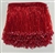 FRI-BED-109-RED.  Beaded Fringe - Red Color - 5" Wide - On Red Tape - 1 yard