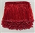 FRI-BED-109-RED.  Beaded Fringe - Red Color - 5" Wide - On Red Tape - 1 yard