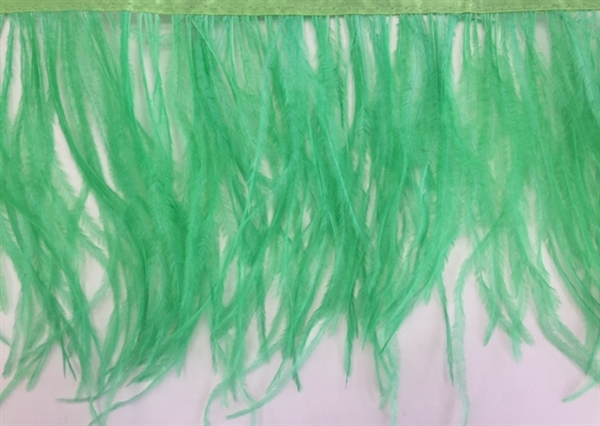 FTR-OST-100-APPLEGREEN.  Ostrich Feather Apple Green - 7 INCH