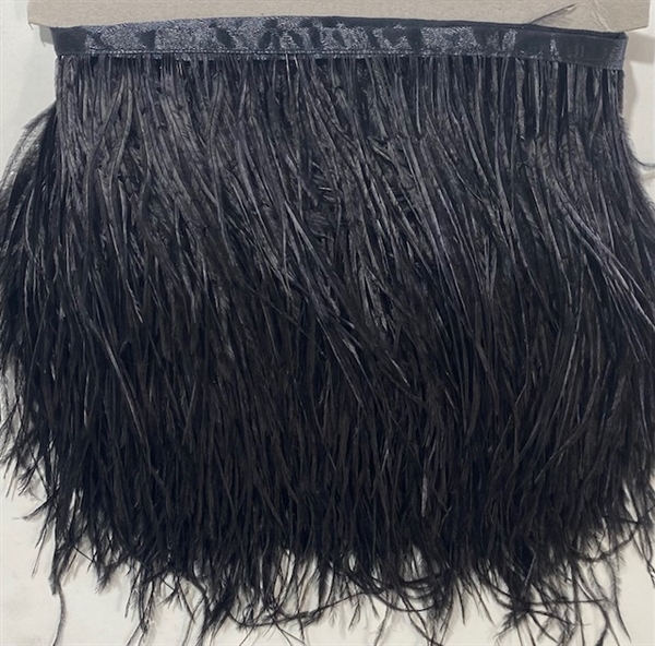 FTR-OST-100-BLACK. Ostrich Feather Black - 7 INCH
