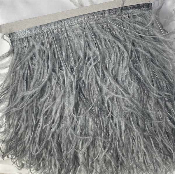 FTR-OST-100-GREY. Ostrich Feather Grey- 7 INCH