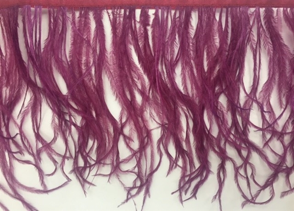 FTR-OST-100-MAUVE.  Ostrich Feather Mauve- 7 INCH