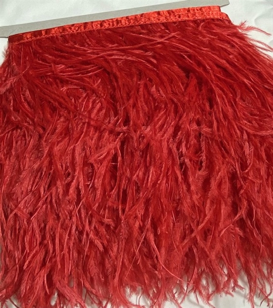 FTR-OST-100-RED. Ostrich Feather Red - 7 INCH