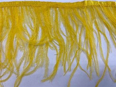 FTR-OST-100-YELLOW.  Ostrich Feather Yellow - 7 INCH