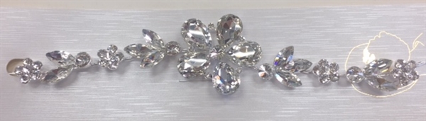 HDP-101-SILVER-CRYSTAL. WHOLESALE HEAD-PIECE, CLEAR CRYSTALS WITH SILVER BACKING ON A COMB