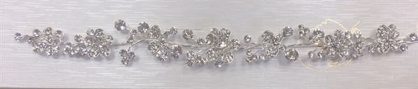 HDP-102-SILVER-CRYSTAL. WHOLESALE HEAD-PIECE, CLEAR CRYSTALS WITH SILVER BACKING ON A COMB