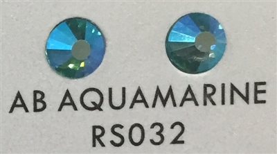 Low-Lead Machine Cut (MC) Hot Fix Rhinestone - AB Aquamarine