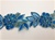 LNS-BBE-179-BLUEGOLD.  BRIDAL BEADED LACE - BLUE GOLD - 2.0 INCHES