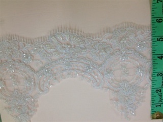 LNS-BBE-189-WHITE.  BRIDAL BEADED LACE ON TOOL