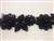 LNS-BBE-190-BLACK.  BRIDAL BEADED LACE - BLACK - 1.5 INCH WIDE