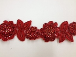 LNS-BBE-190-RED.  BRIDAL BEADED LACE