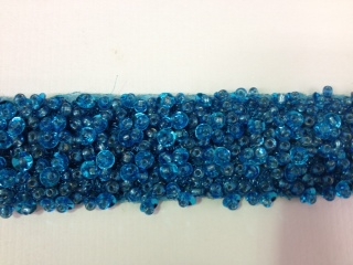 LNS-BBE-193-BLUE.  BRIDAL BEADED TRIM - BLUE