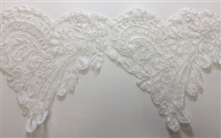 LNS-BBE-212-OFFWHITE. BRIDAL EMBROIDERED LACE - 8 " WIDE