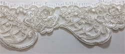LNS-BBE-215-OFFWHITE. BRIDAL EMBROIDERED LACE - 2.5 " WIDE