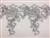 LNS-BBE-247-SILVER. Silver Embroidery Bridal Lace with with Silver Beads and Sequins - Sold By the Yard - 8.5 Inch Wide