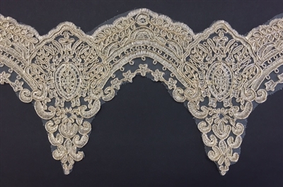 LNS-BBE-255-GOLD.  Gold Bridal Lace - 5.5 Inch Wide