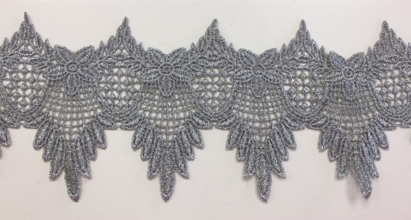 LNS-BBE-277-GREY. BRIDAL LACE - 4" WIDE