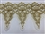 LNS-BBE-325-GOLD. EMBROIDERED BRIDAL BEADED LACE - 6" - GOLD