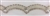 LNS-BED-144-WHITE.  Beaded Trim with Beautifully Arranged White Pearls, Gold Pearls and Clear Crystal Stones On White Mesh - Sold By the Yard - 1.25 Inches Wide
