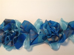 LNS-FLR-110-MULTIBLUE.  NON-STRETCH FLORAL LACE