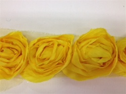 LNS-FLR-112-YELLOW.  Non-Stretch Floral Lace