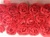LNS-FLR-146-3LINE-RED.  3-LINE FLORAL LACE ON ORGANZA
