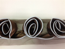 LNS-FLR-152-BROWN.  NON-STRETCH FLORAL LACE