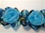 LNS-FLR-153-BLUEwithSTONE.  FLORAL LACE - BLUE WITH CRYSTALS