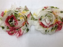 LNS-FLR-154-MULTI.  FLORAL LACE - MULTI-COLOR - 2 INCHES WIDE