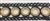 LNS-VEN-144-BLACK.  Venice Lace with Crystals in a Metallic Gold Ring - Black - 1.5 Inches Wide