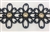 LNS-VEN-146-BLACK.  Venice Lace with Crystals in a Metallic Gold Ring - Black - 2.5 Inches Wide