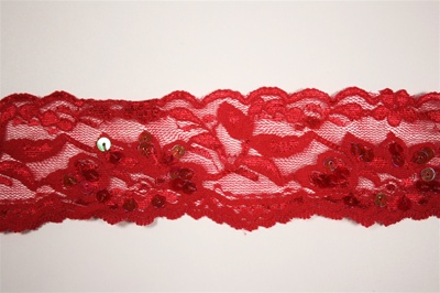 LST-BED-103.  2.0"-wide Stretch Beaded Lace