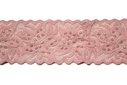 LST-BED-108-PINK.  Beaded Stretch Lace