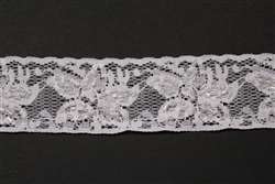 LST-BED-112-WHITE.  Beaded Stretch Lace